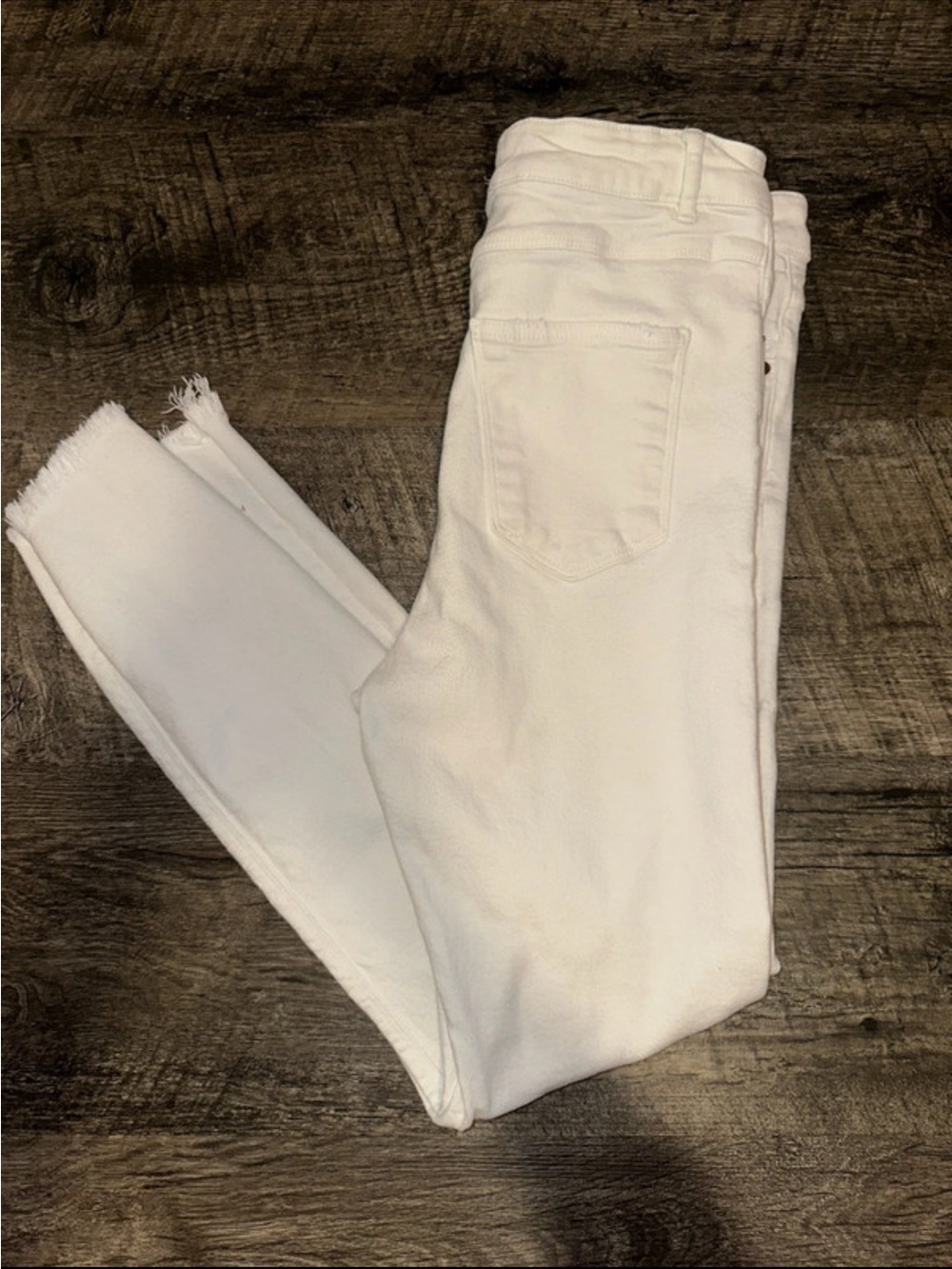 Zara White Skinny Jeans - Raw Hem